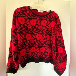Fallani Knits From Italy Women’s Sweater Size Small Red Black Holiday